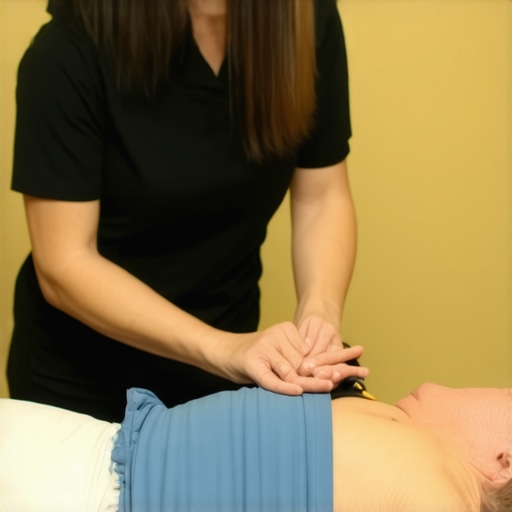 Expert Demonstrating Sciatic Nerve Stretches Healthcare professional guiding patient through sciatic nerve stretch exercises.