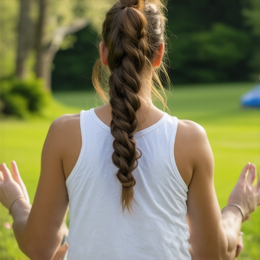 Serene individual performing mindful movement exercises outdoors, illustrating advanced mobility techniques.