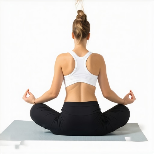 Person practicing yoga and mindfulness for back health