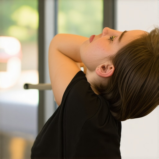 Neck mobility exercises for long-term relief Person doing neck stretches to improve mobility