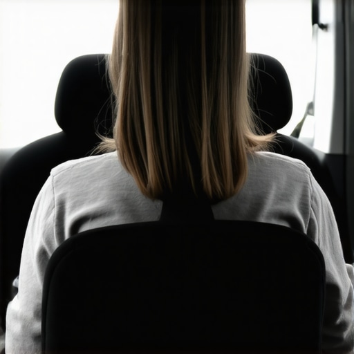 Ergonomic driving posture setup Person adjusting car seat for optimal lumbar and neck support during driving.