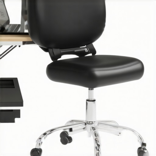 Ergonomic tools supporting spinal health in a workspace.