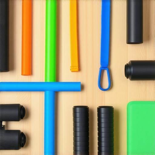 Essential Tools for Longevity in Mobility Foam rollers, resistance bands, and ergonomic pillows arranged for body health