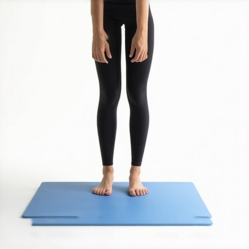 Person performing balance drills on a stability pad to improve spinal stability.