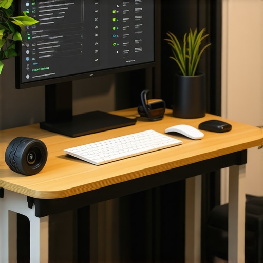 Ergonomic workspace with tools supporting back health and mobility
