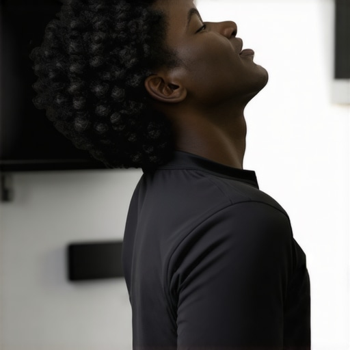 Individual doing neck stretches to alleviate tension and improve neck mobility