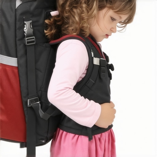 Proper Backpack Adjustment for Kids Child with a well-fitted backpack demonstrating correct straps and packing technique.
