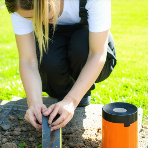 Gardener maintaining correct posture while working in the garden with ergonomic tools and sitting support.