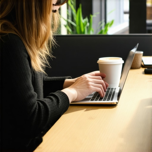 The Proper Way to Use a Laptop at a Coffee Shop Table
