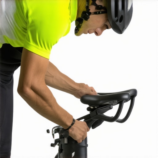 Person adjusting saddle and handlebars on a bike for ergonomic comfort