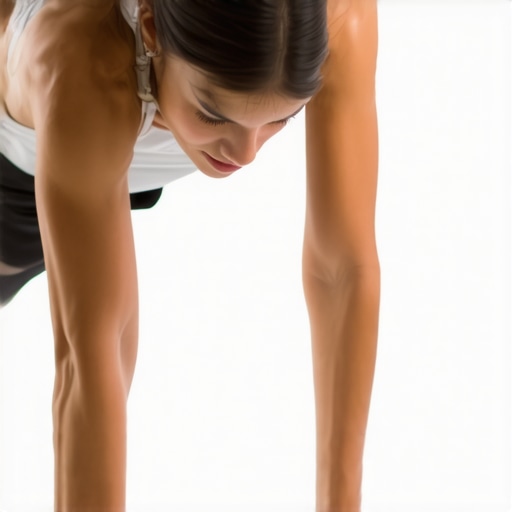 Person holding a plank position demonstrating core muscle engagement