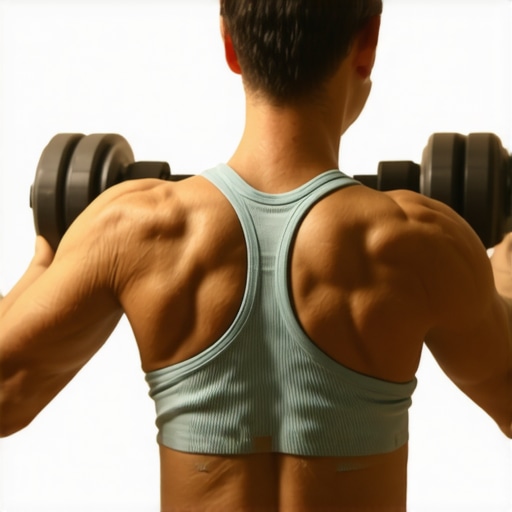 Foam Rolling for Spinal Health Individual rolling upper back muscles with a foam roller at home, promoting mobility.
