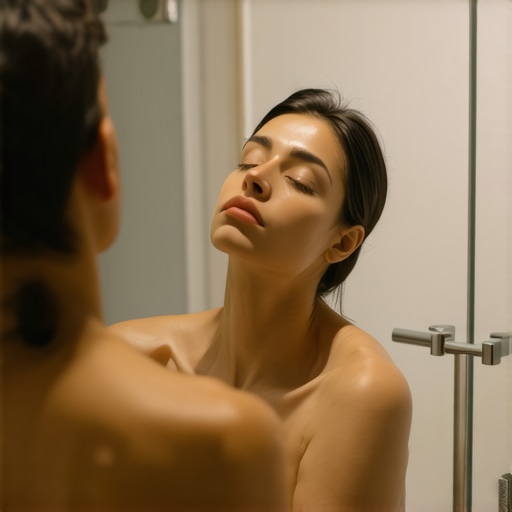How your bathroom mirror height affects your morning neck posture