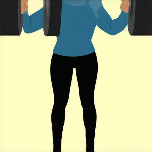 Person demonstrating correct lifting posture with squat and core engagement