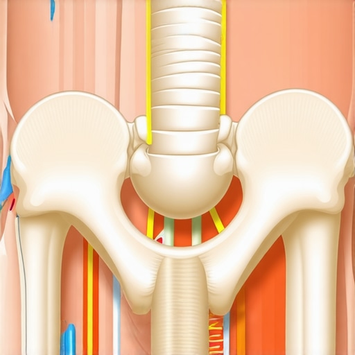 Illustration showing how the sciatic nerve interacts with the hip muscles.