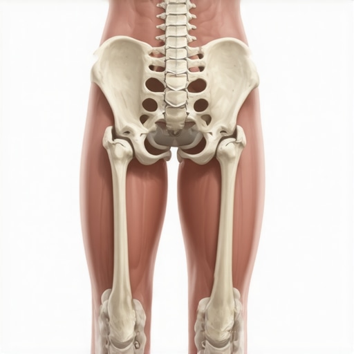 Diagram of a pelvis tilted forward causing hamstrings to overstretch and strain the lower back.