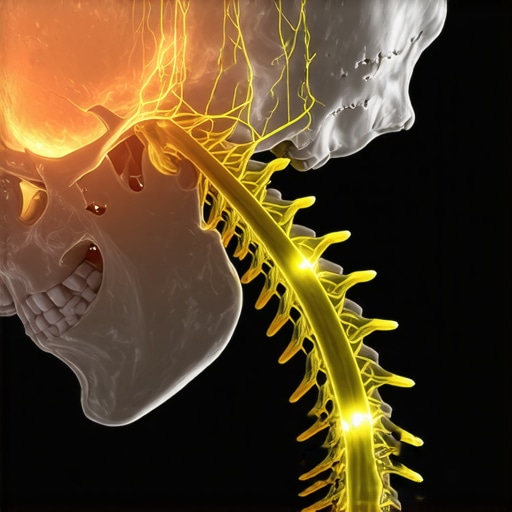 Anatomy of the upper neck showing how nerve sensors communicate balance to the brain.