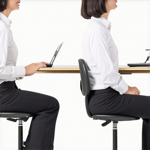 Diagram illustrating how chair height affects hip flexors and lower back pressure.