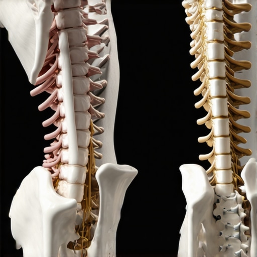 Diagram comparing excessive core bracing and healthy spinal stability