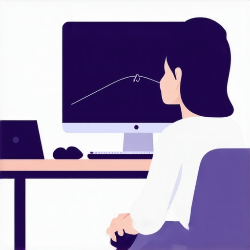 Diagram of a person sitting with a monitor at a 15-degree downward angle for ergonomic neck support.