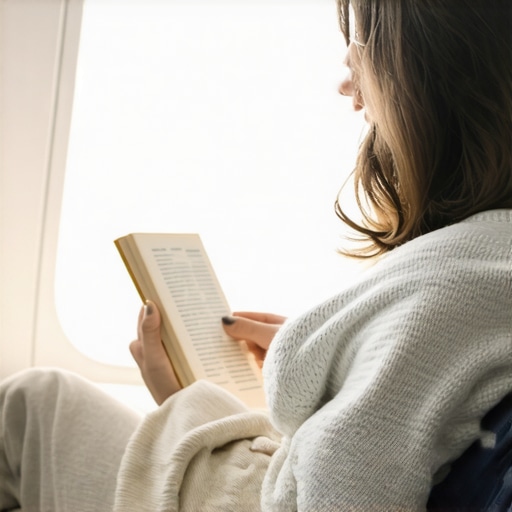 A demonstration of the Active Sit technique on an airplane to prevent back pain and sciatica.