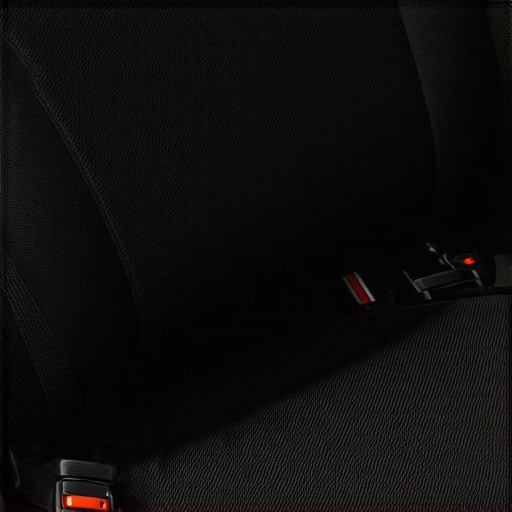 A firm lumbar roll placed in a car seat to maintain the natural curve of the lower back.