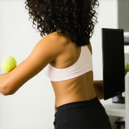 Person using a tennis ball for trigger point release on back