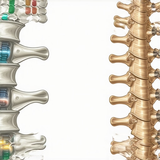 Diagram showing how dehydration and compression affect spinal nerves and discs