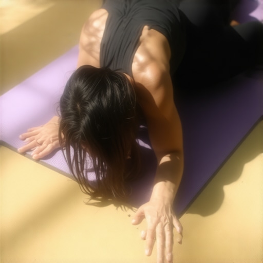 Person practicing 360-degree breathing to reduce lower back and digestive tension.