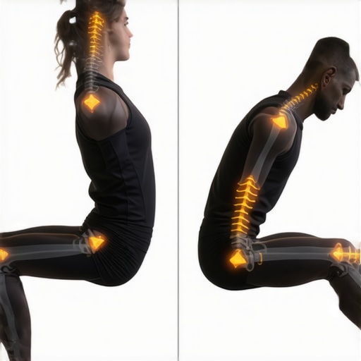 Comparison showing why movement variability is better for the spine than fixed upright posture