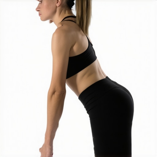 A person performing a kneeling ankle mobility exercise against a wall to relieve lower back tension.