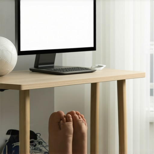 Simple equipment for back and neck pain prevention in a home office.