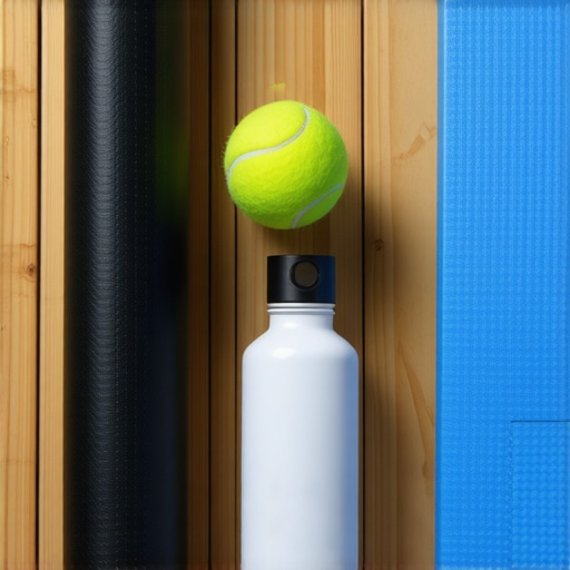 Lumbar roll and tennis ball used for back pain relief and mobility exercises.