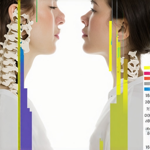 Diagram illustrating how forward head tilt increases the effective weight on the neck muscles from 12 to 60 pounds.