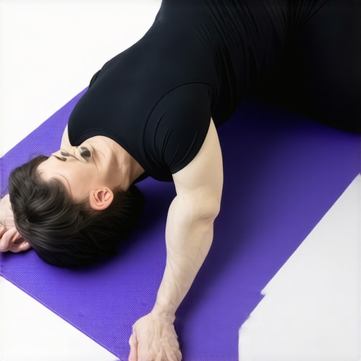 Step-by-step demonstration of a person performing an isometric hip shift to realign the pelvis and SI joint.