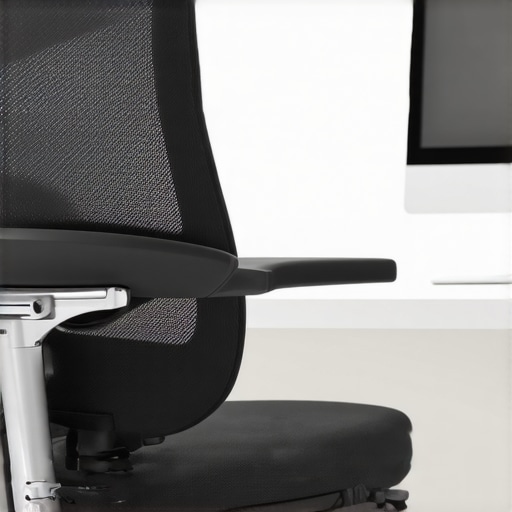 A lumbar roll correctly placed on an office chair to prevent lower back pain and maintain spinal alignment.
