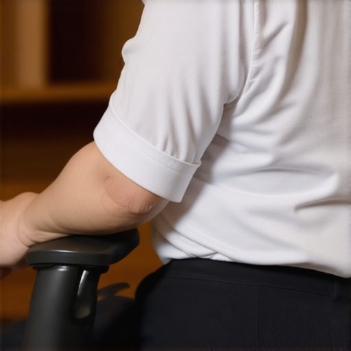 A high-density lumbar roll positioned on an office chair to support the lower back.