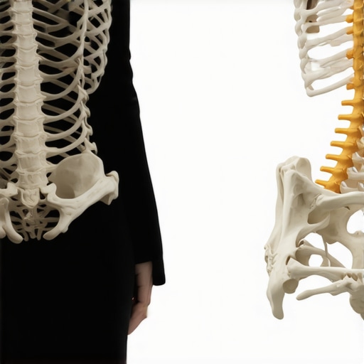 Comparison of incorrect forced upright posture versus healthy rib and pelvic alignment.