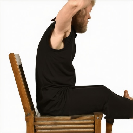 A person demonstrating nerve flossing to relieve leg pain and sciatica