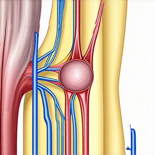 Diagram showing how sciatica nerves react to over-stretching compared to muscles.