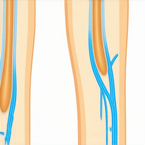 Visual representation of the difference between healthy nerve flossing and harmful nerve stretching.