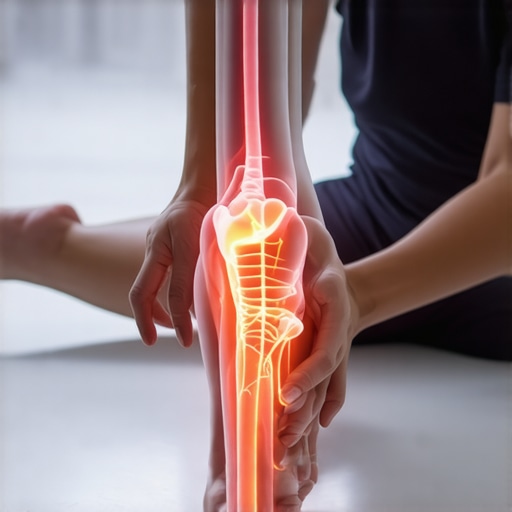 Diagram of the sciatic nerve being stretched and irritated during a hamstring stretch.