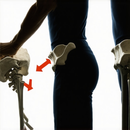 Diagram comparing pelvic tilt positions to reduce sciatic nerve pressure