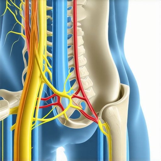 Diagram illustrating how stretching an irritated nerve can cause muscle guarding in the lower back.