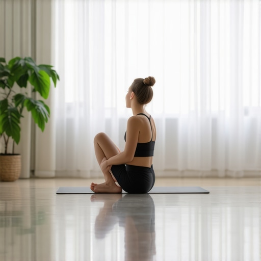 A person performing a nerve glide exercise to relieve hamstring and sciatic tension.
