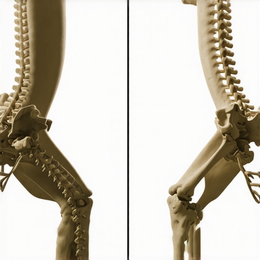 Diagram comparing forced straight posture with healthy dynamic spinal alignment.