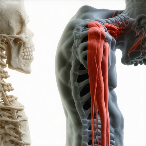 Diagram comparing the muscle tension of a forced straight posture versus a healthy neutral spine alignment.