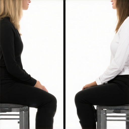 Diagram comparing the muscle tension in rigid posture versus relaxed spinal alignment.