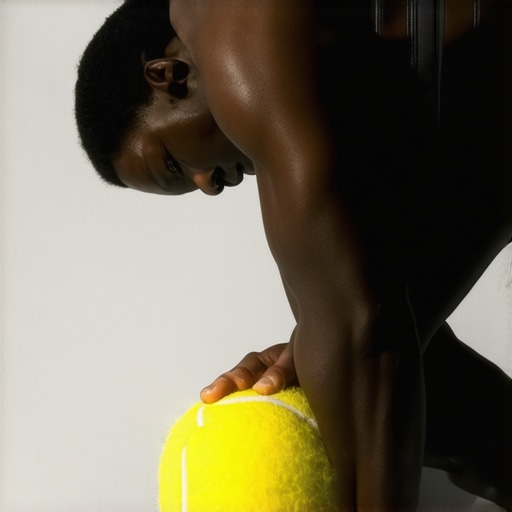 A person demonstrating how to use a tennis ball to relieve hip and glute tension against a wall.