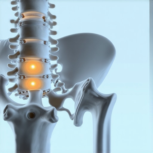 Diagram showing how hip mobility affects lower back health and disc pressure.